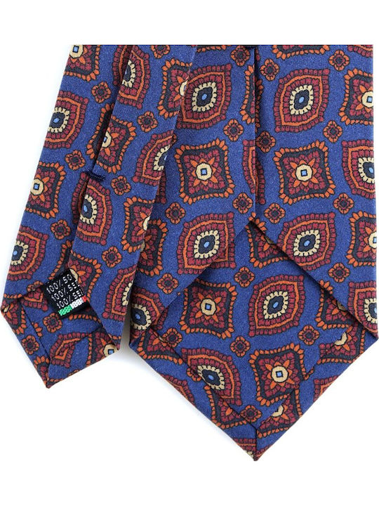 DM Ties Ανδρική Γραβάτα Μεταξωτή με Σχέδια σε Πορτοκαλί Χρώμα