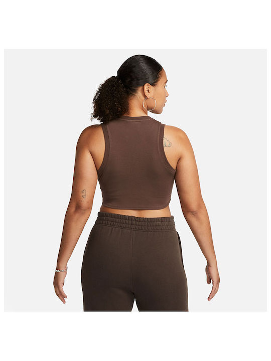 Nike Damen Sportliches Crop Top Ärmellos Braun