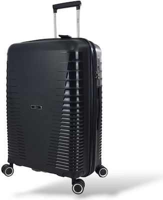 Rain Mittlerer Reisekoffer Hartschalen Black mit 4 Räder Höhe 65cm