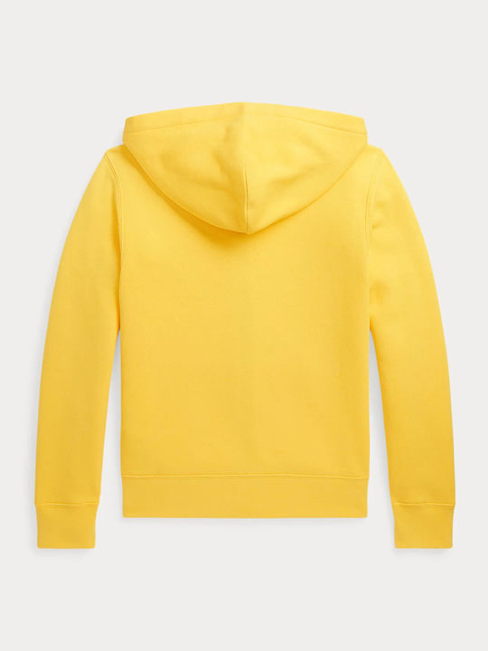 Ralph Lauren Παιδική Ζακέτα Φούτερ Fleece με Κουκούλα Chrome Yellow