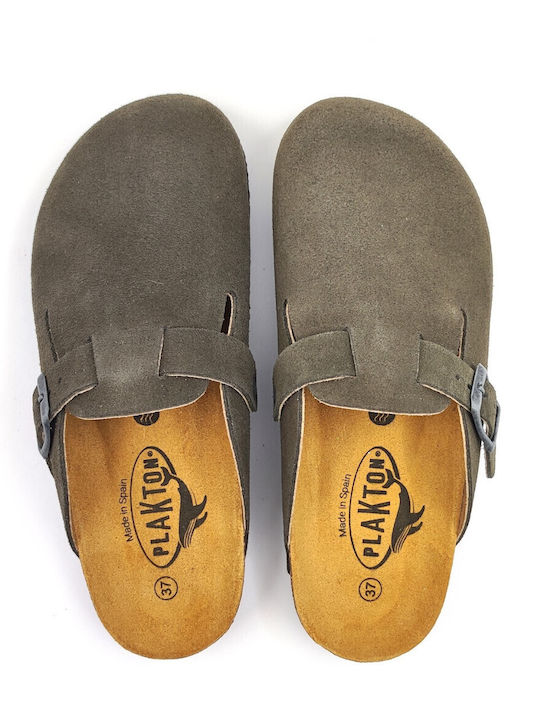 Anatomical Leather Women's Slippers Gray