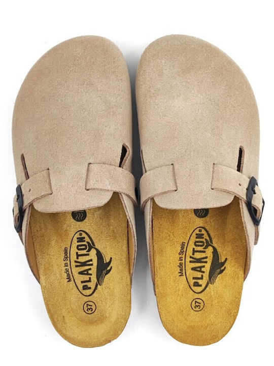 Anatomical Leather Women's Slippers Beige
