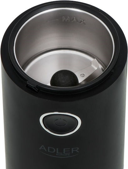 Adler Elektrischer Kaffeemühle 150W mit einer Kapazität von 75gr Schwarz