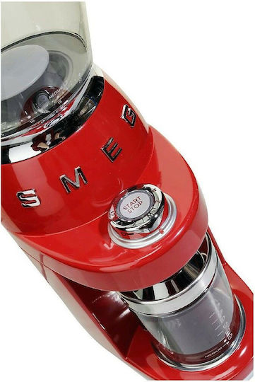 Smeg Elektrischer Kaffeemühle 150W mit einer Kapazität von 350gr und 30 Mahlstufen Rot