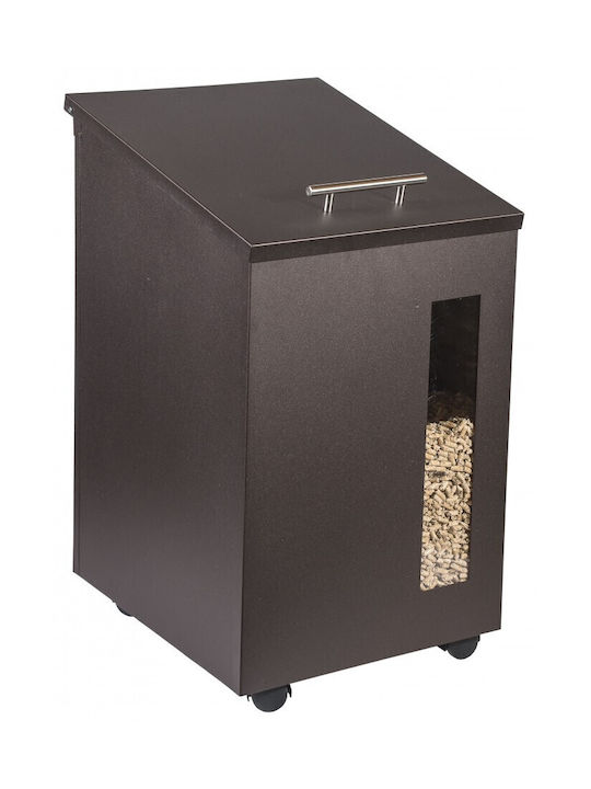 Viometal LTD 1077 Oregon Metallic Box Wood Storage 36x44x64cm Black