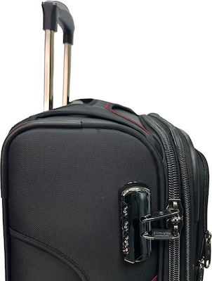 Olia Home Medium Travel Suitcase Black with 4 Wheels Height 57cm.