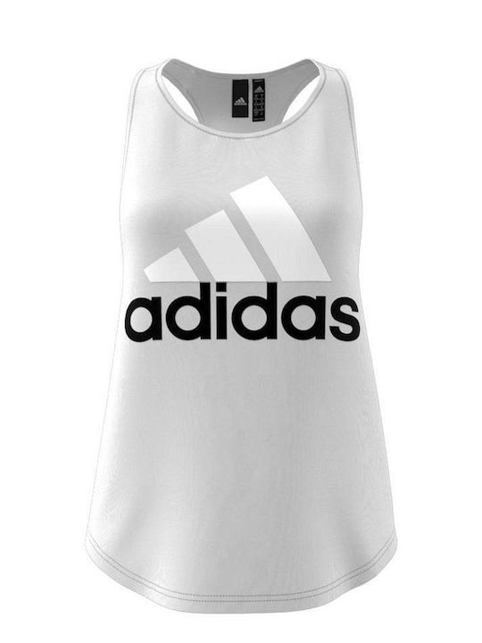 Adidas Performance Ess Lin Lo Tank Women's Athletic Blouse Sleeveless White