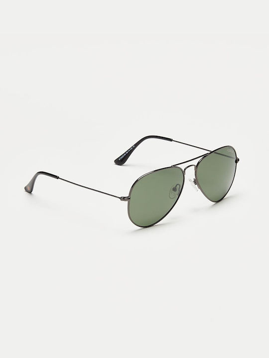 Cosselie Sunglasses with Gray Metal Frame and Green Lens 1802202285