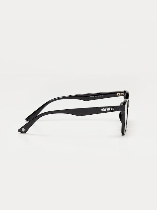 Cosselie Ethel Women's Sunglasses with Black Horn-Rimmed Frame and Gray Lenses