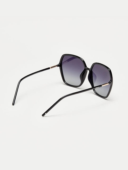 Cosselie Edna Women's Sunglasses with Black Horn-Rimmed Frame and Black Gradient Lens