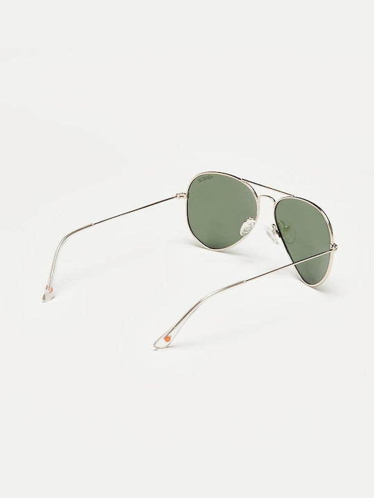 Cosselie Canberra Unisex Sunglasses with Gold Metallic Frame and Green Lens