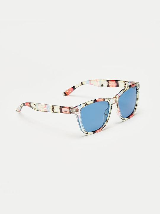 Cosselie Sunglasses with Multicolour Tartaruga Plastic Frame and Light Blue Lens 1802202468