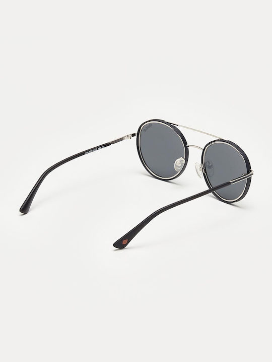 Cosselie Vaduz Unisex Sunglasses with Silver Metallic Frame and Gray Lenses