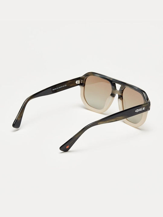 Cosselie Aurora Unisex Sunglasses with Brown Tartaruga Horn-Rimmed Frame and Brown Gradient Lens