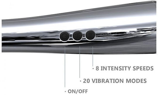 Action Vibrator Massage with Remote Control 29.5cm Silver