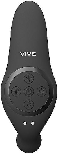 Vive Kata Puplse Wave & Vibrating Double Penetration Stimulator Double Vibrator with Remote Control Black