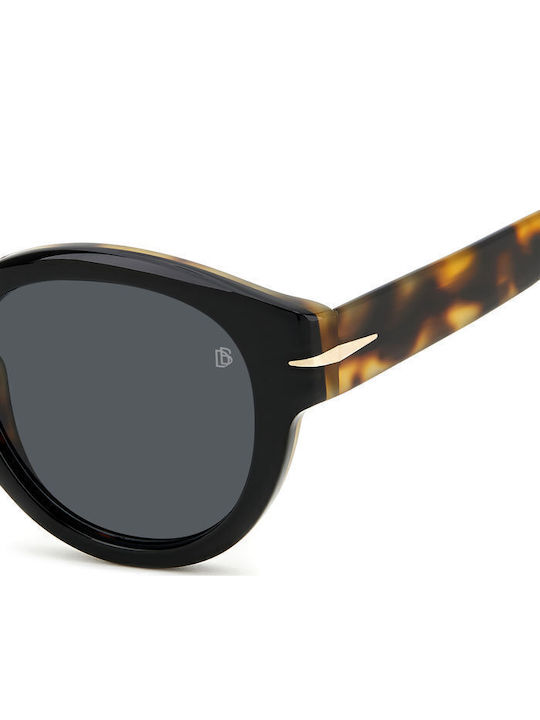 David Beckham Db Unisex Γυαλιά Ηλίου με Μαύρο Κοκκάλινο Σκελετό και Μαύρο Φακό