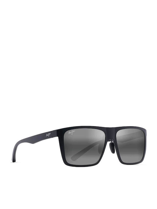 Maui Jim Honokalani Men's Sunglasses with Black Plastic Frame and Black Polarized Mirror Lens 455-02