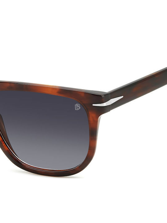 David Beckham Men's Sunglasses with Brown Tartaruga Plastic Frame and Gray Gradient Lens