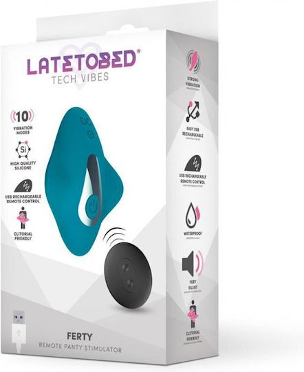 LateToBed Ferty Mini Vibrator Pentru Cupluri Cu Control De La Distanță 6.7cm Albastru Deschis
