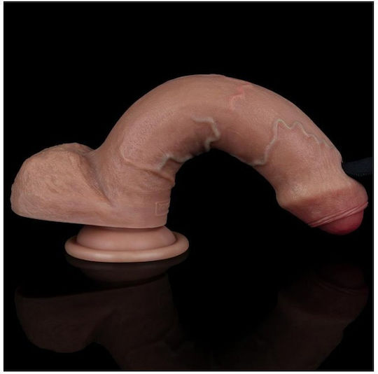 Lovetoy Dual Layered Dildo Dildo με Όρχεις και Βεντούζα Flesh 20.5cm
