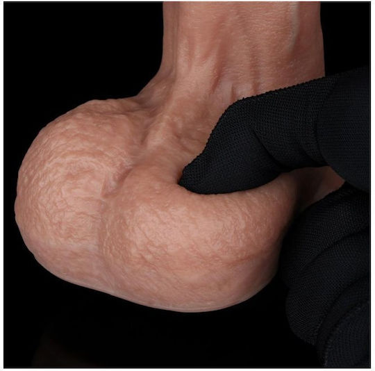 Lovetoy Dual Layered Dildo Dildo με Όρχεις και Βεντούζα 22.5cm