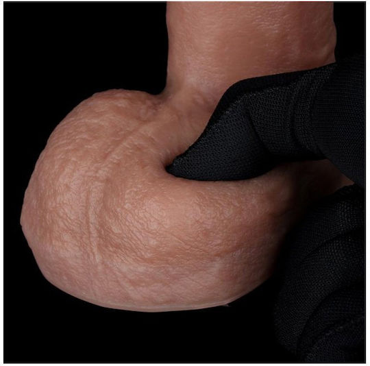 Lovetoy Dual Layered Dildo Dildo με Όρχεις και Βεντούζα Flesh 20.5cm