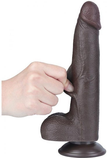 Lovetoy Dildo με Όρχεις και Βεντούζα Flesh 22cm