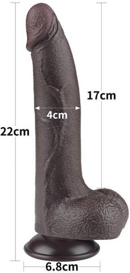 Lovetoy Dildo με Όρχεις και Βεντούζα Flesh 22cm
