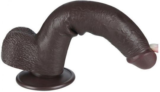 Lovetoy Dildo με Όρχεις και Βεντούζα Flesh 22cm