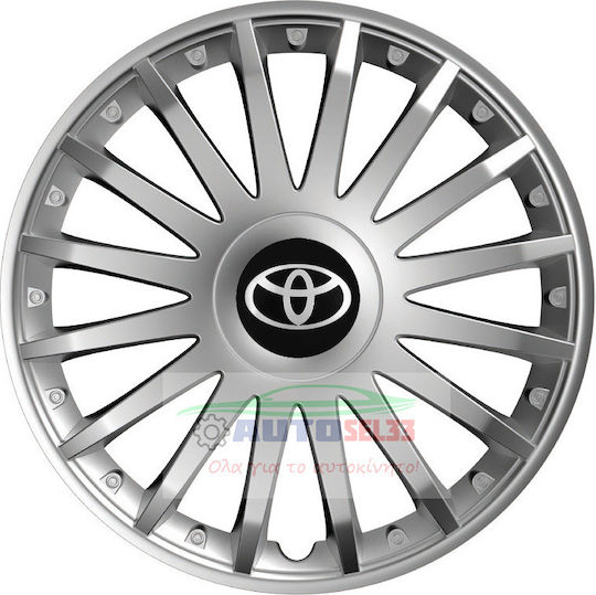 Versaco Car Hubcap Set Crystal with Toyota Emblem 14" 4pcs Silver