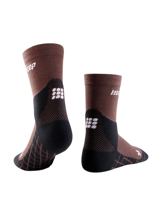 CEP Light Merino Ανδρικές Κάλτσες με Σχέδια Καφέ