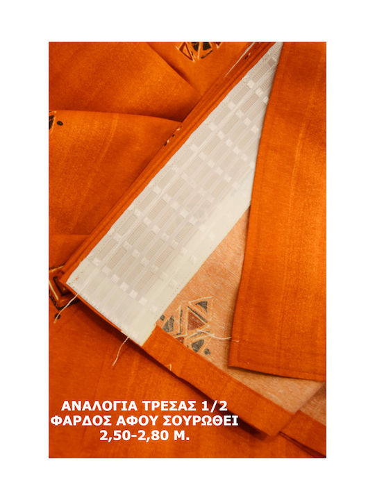 Decotelia Κουρτίνα με Τρέσα Πορτοκαλί 520x270εκ.
