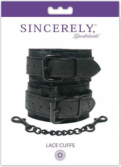 Sportsheets Lace Wrist Cuffs Χειροπέδες σε Μαύρο Χρώμα