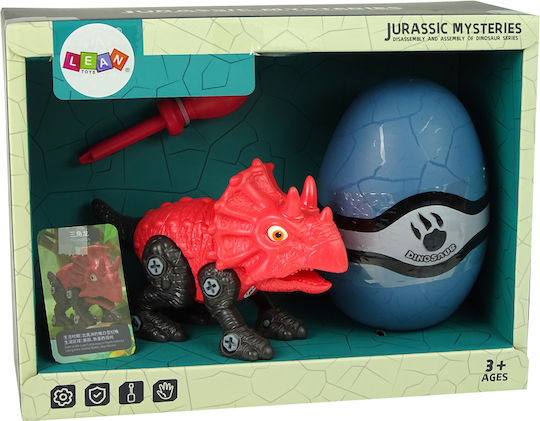 Lean Toys Plastic Construction Toy Set Dinosaur Triceratops with Egg for Children 3+ years+ Years