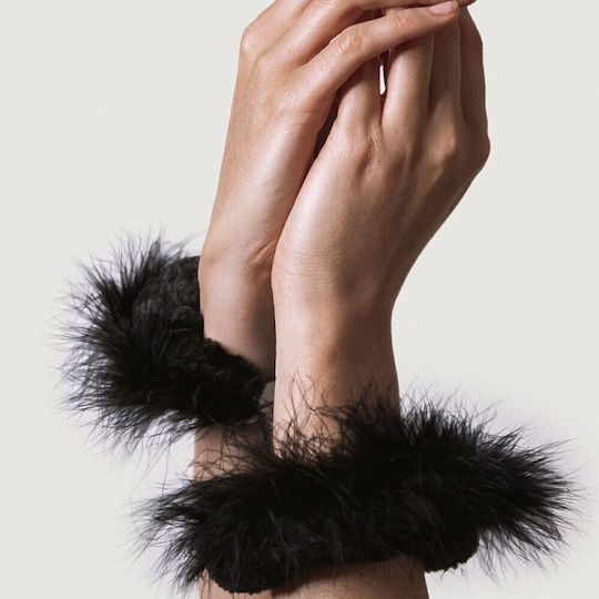 Adrien Lastic Cuffs Metal & Feathers Handschellen in Schwarz Farbe