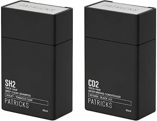 Patricks SH2 Shampoo 60ml & CD2 Conditioner 60ml Hair Care Set for Hydration with Shampoo and Conditioner