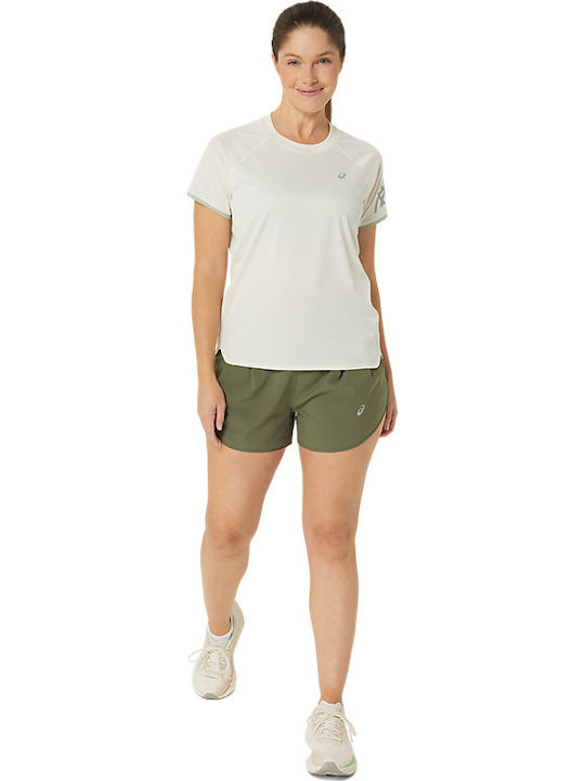 Icon Women's Athletic Blouse Short Sleeve Fast Drying Birch / Olive Grey