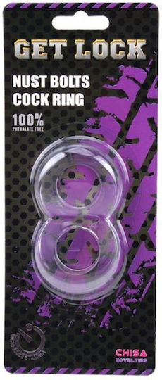 Chisa Novelties GK Power Duo Cock 8 Ball Ring Cock Ring Cocoș și testicule Transparent
