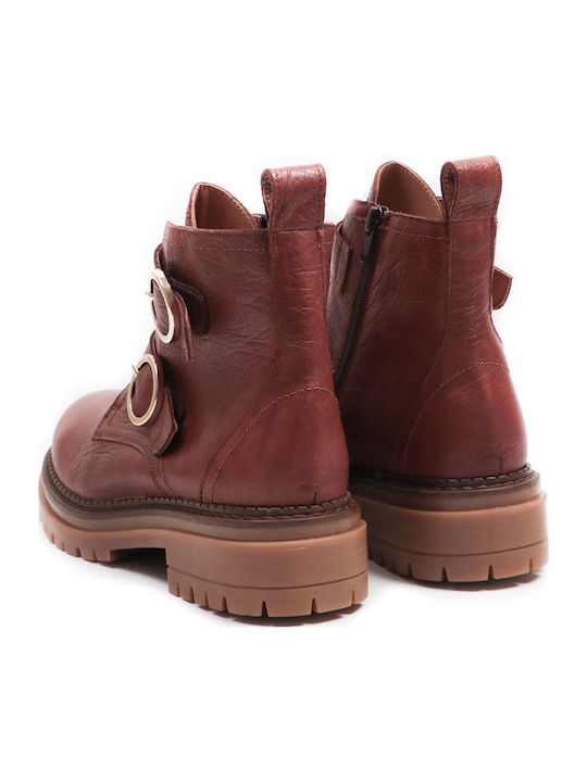 Leder Stiefeletten Damen Braun