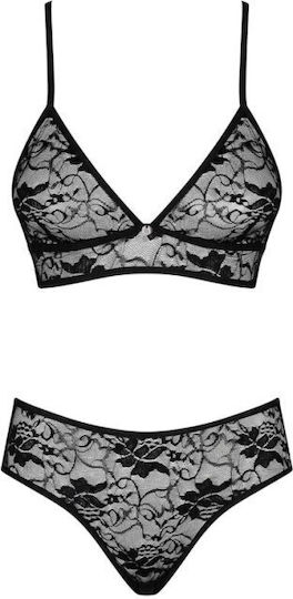 Obsessive Kokietta Sexy Σετ Εσωρούχων με Δαντέλα Black 2τμχ