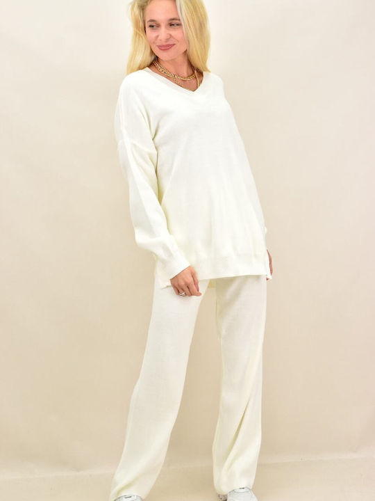 Damen Weiß Set mit Hose