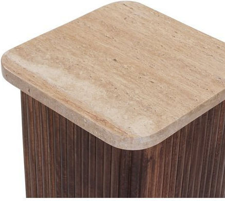 Quadratischer Beistelltisch Gladys aus Massivholz Braune M40xL40xH60cm