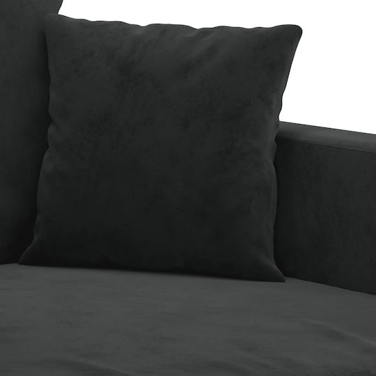 Living Room Furniture Set 3-Seater & 2-Seater Black