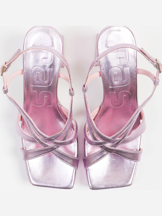 Leder Sandalen Lila