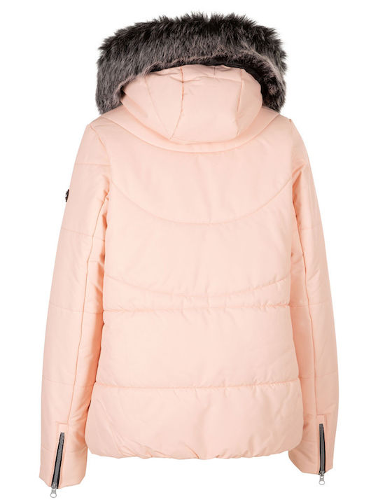 Scurtă Jachetă de femei Puffer Waterproof Light Rose