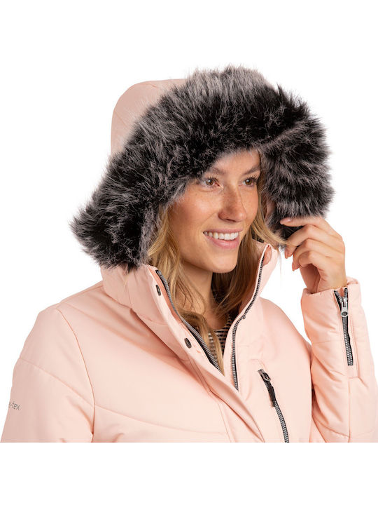 Scurtă Jachetă de femei Puffer Waterproof Light Rose