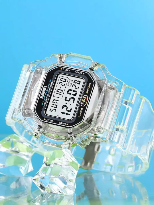Skmei Kids Digital Watch with Rubber/Plastic Strap White
