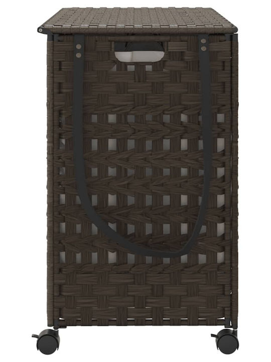 vidaXL Fabric Collapsible Laundry Basket With Lid 66x35x60cm Brown