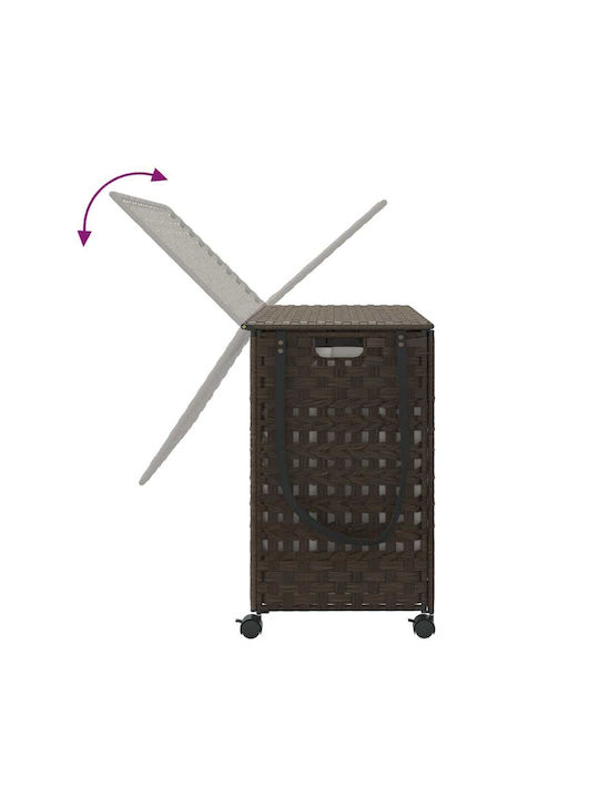 vidaXL Fabric Collapsible Laundry Basket With Lid 66x35x60cm Brown